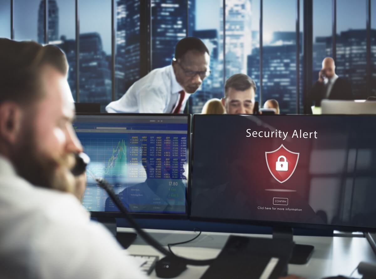 Online Scams - Warning Security Alert Warning Secured Website Concept