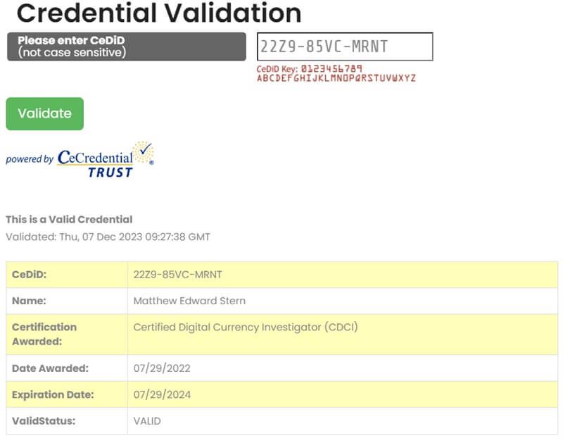 Use 22Z9-85VC-MRNT to Verify CNC Intelligence's CDCI Certification