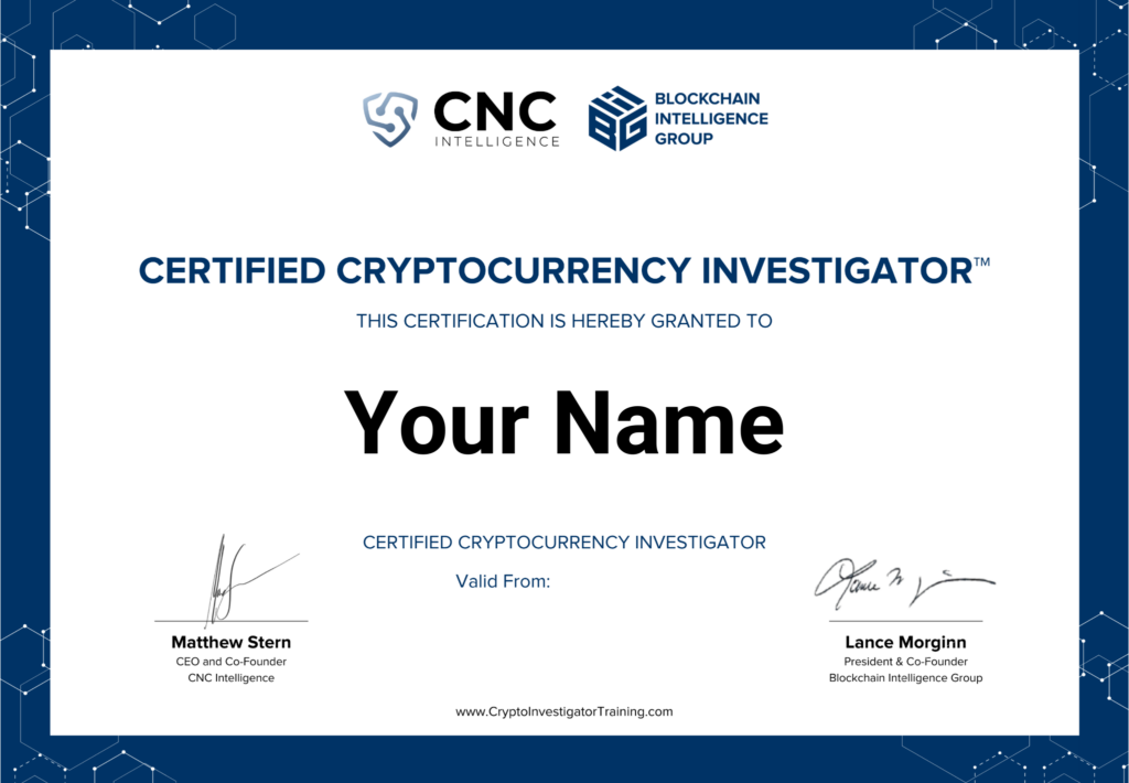 Certified Cryptocurrency Investigator