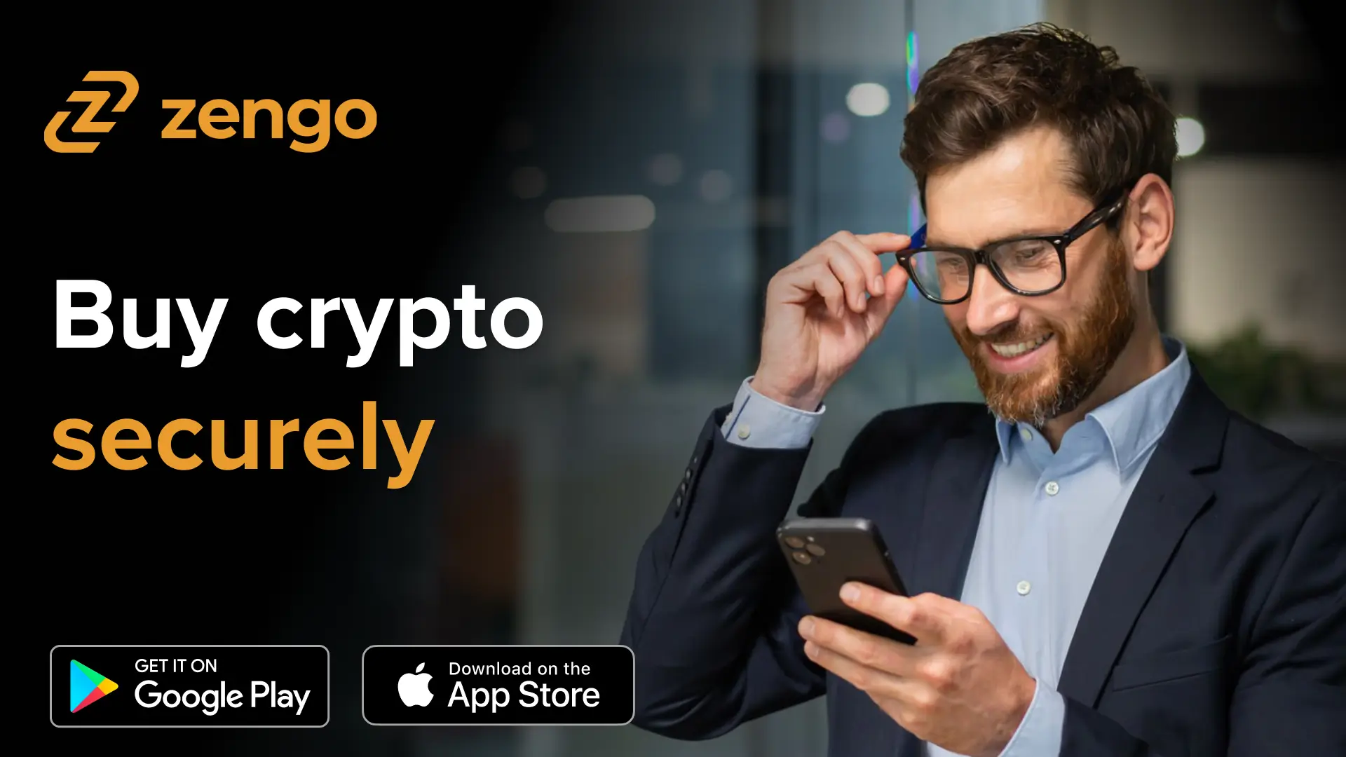 Securely buy crypto using the Zengo wallet app. Download on Google Play or the App Store.