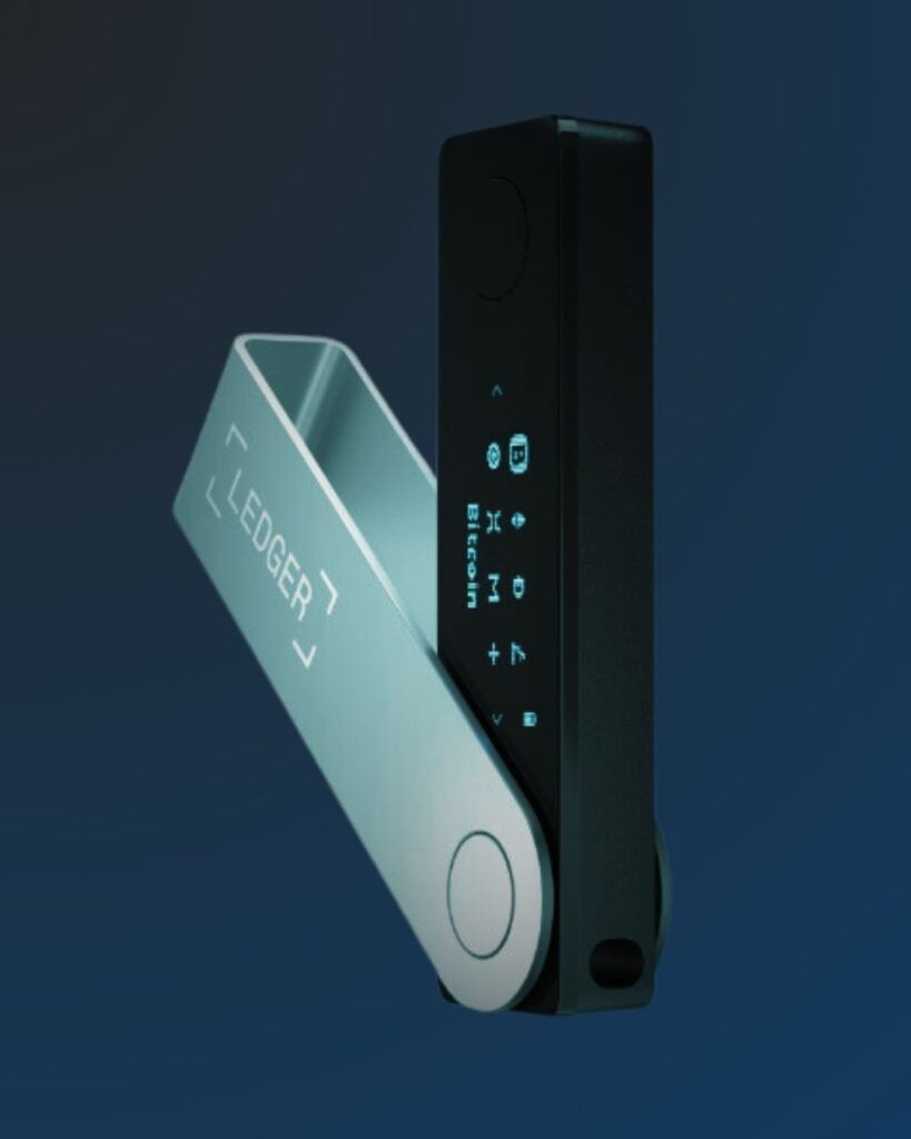 Ledger hardware wallet illustration used in coverage of the Global-e payment processor data incident